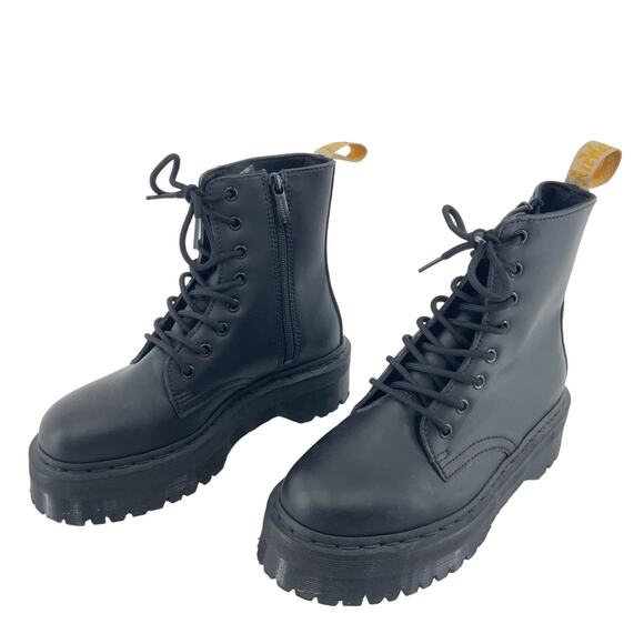 Dr. Martens Shoes - Dr. Martens Jadon II Women's Black Lace Up Platform Leather Combat Boots Size 7
